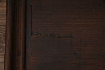 アンティーク家具　明治大正期　総ケヤキ材　凝った脚のつくりが目を引く文机(ローテーブル、センターテーブル)(R-046907)