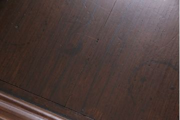 アンティーク家具　明治大正期　総ケヤキ材　凝った脚のつくりが目を引く文机(ローテーブル、センターテーブル)(R-046907)