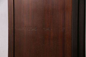 フランスアンティーク　マホガニー材　ミラー付き　上手物!凝った彫刻が魅力のパーラーキャビネット(ミラーバックサイドボード、サイドキャビネット、収納棚)(R-046908)