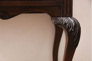 フランスアンティーク　マホガニー材　ミラー付き　上手物!凝った彫刻が魅力のパーラーキャビネット(ミラーバックサイドボード、サイドキャビネット、収納棚)(R-046908)
