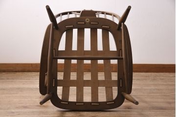 中古美品　ERCOL(アーコール)　淡い花柄のファブリックがお洒落な1人掛けソファ(ラウンジチェア、アームチェア、椅子、1シーターソファ)(R-046913)