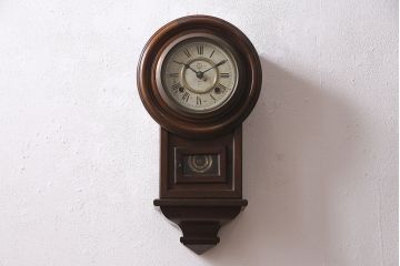 アンティーク時計　大正期　精工舎(SEIKOSHA、セイコー)　ゼンマイ式　頭丸型　昔懐かしい雰囲気が魅力の掛け時計(柱時計、振り子時計、古時計)(R-046916)