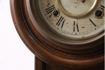 アンティーク時計　大正期　精工舎(SEIKOSHA、セイコー)　ゼンマイ式　頭丸型　昔懐かしい雰囲気が魅力の掛け時計(柱時計、振り子時計、古時計)(R-046916)