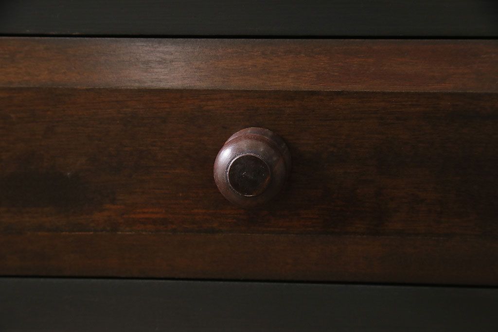 ヴィンテージ家具　民芸家具　ペイントリメイク　深みのある色合いが素敵なチェスト(引き出し、衣装タンス、ビンテージ)(R-046919)