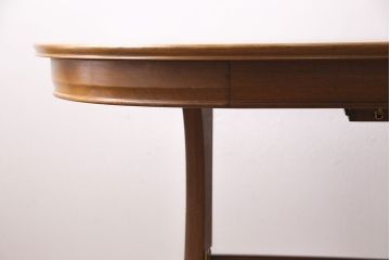 ヴィンテージ家具　イギリス　James H Sutcliffe&Son Ltd  チーク材　オーバル型　優しい雰囲気が魅力のエクステンションテーブル(ダイニングテーブル、ビンテージ)(R-046921)
