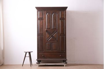 中古　松本民芸家具　#45型　洗練された雰囲気のワードローブ(洋服タンス、衣装箪笥、収納棚)(定価約49万円)(R-046924)