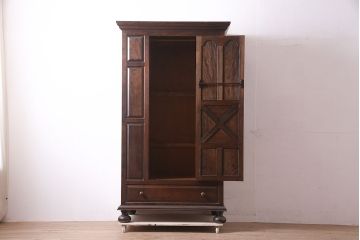 中古　松本民芸家具　#45型　洗練された雰囲気のワードローブ(洋服タンス、衣装箪笥、収納棚)(定価約49万円)(R-046924)