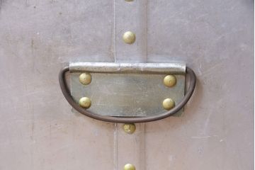 ヴィンテージ雑貨　昭和レトロ　レア　インダストリアル　シャビーな風合いのアルミボックス(アルミケース、収納ボックス、箱、ビンテージ)(R-046928)