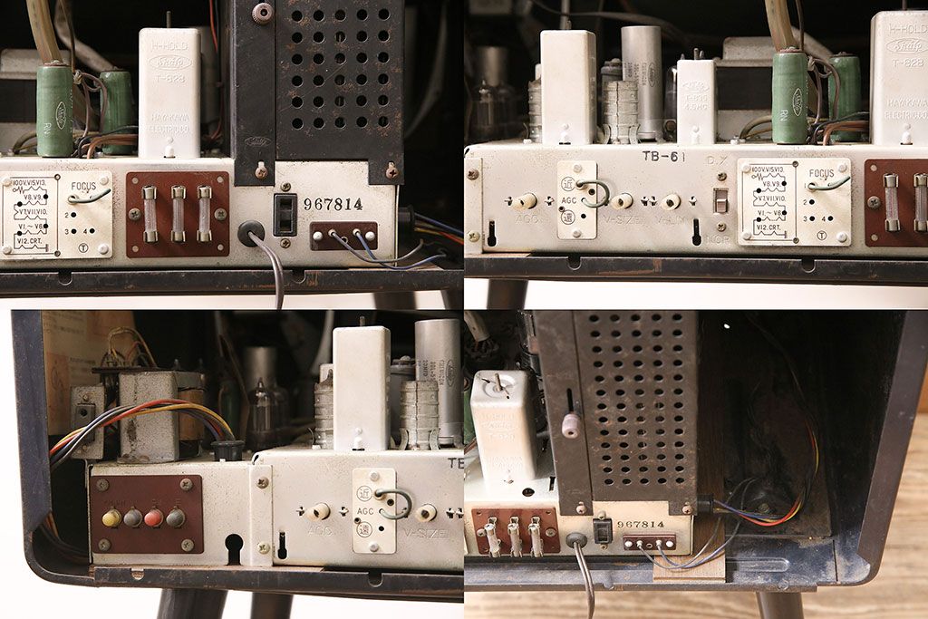 ジャンク品　SHARP(シャープテレビジョン)　早川電機　TB-61型　真空管テレビ(脚付、アンティーク、レトロ)(R-046929)