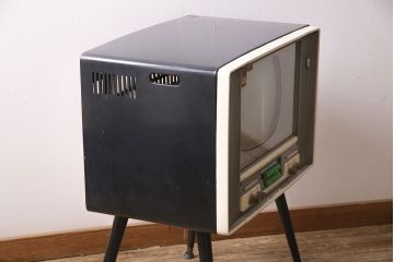 ジャンク品　SHARP(シャープテレビジョン)　早川電機　TB-61型　真空管テレビ(脚付、アンティーク、レトロ)(R-046929)