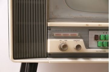 ジャンク品　SHARP(シャープテレビジョン)　早川電機　TB-61型　真空管テレビ(脚付、アンティーク、レトロ)(R-046929)