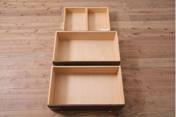 中古　北海道民芸家具　洗練された佇まいが魅力的なライティングビューロー(簿記机、在宅ワーク、在宅用ワークデスク、机、在宅ワーク、在宅用引き出し)(R-046932)