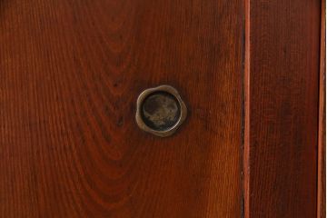 和製アンティーク　蝶と牡丹の意匠が可愛らしい二本松箪笥ローボード(二本松箪笥、テレビボード、収納棚)(R-046937)