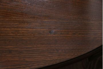アンティーク家具　昭和初期　総ケヤキ材　挽き物加工の脚がアクセントの丸ちゃぶ台(座卓、折りたたみテーブル、ローテーブル)(R-046939)