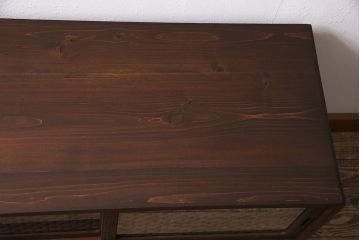 アンティーク家具　昭和中期　桐材　リメイク　脚付き　和の趣を演出する組子入りの箪笥ローボード(収納棚、テレビ台、テレビボード)(R-046940)