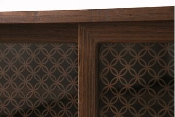 アンティーク家具　昭和中期　桐材　リメイク　脚付き　和の趣を演出する組子入りの箪笥ローボード(収納棚、テレビ台、テレビボード)(R-046940)