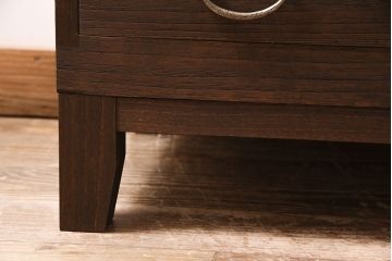 アンティーク家具　昭和中期　桐材　リメイク　脚付き　和の趣を演出する組子入りの箪笥ローボード(収納棚、テレビ台、テレビボード)(R-046940)