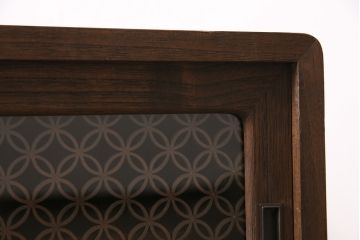 アンティーク家具　昭和中期　桐材　リメイク　脚付き　和の趣を演出する組子入りの箪笥ローボード(収納棚、テレビ台、テレビボード)(R-046940)