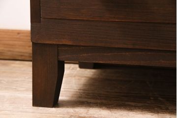 アンティーク家具　昭和中期　桐材　リメイク　脚付き　和の趣を演出する組子入りの箪笥ローボード(収納棚、テレビ台、テレビボード)(R-046941)