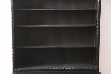 アンティーク家具　昭和初期　ペイント　薄型サイズが珍しい!コレクションのディスプレイにおすすめのキャビネット(収納棚、ガラス戸棚、飾り棚)(R-046945)