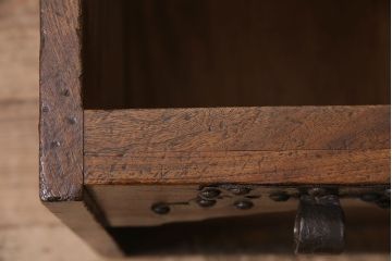 アンティーク家具　明治大正期　総ケヤキ材　錠前付き　和の趣を高める銭箱(銭函)(R-046950)
