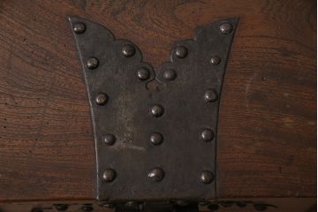 アンティーク家具　明治大正期　総ケヤキ材　錠前付き　和の趣を高める銭箱(銭函)(R-046950)