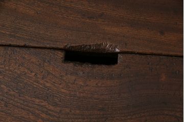 アンティーク家具　明治大正期　総ケヤキ材　錠前付き　和の趣を高める銭箱(銭函)(R-046950)