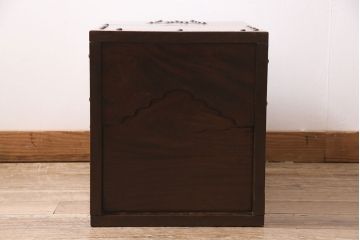 アンティーク家具　明治大正期　総ケヤキ材　錠前付き　和の趣を高める銭箱(銭函)(R-046950)