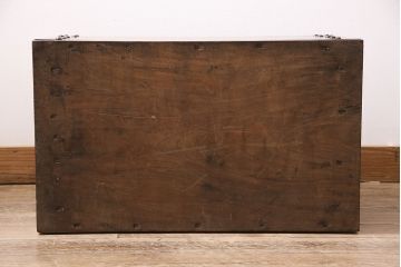アンティーク家具　明治大正期　総ケヤキ材　錠前付き　和の趣を高める銭箱(銭函)(R-046950)