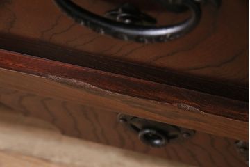 中古　岩谷堂箪笥　桜木家具店作　伝統車付きタンス1号　大振り　豪華な金具と重厚な佇まいが魅力の車箪笥(定価約60万円)(和タンス、引き出し)(R-046951)