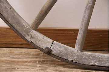 アンティーク雑貨　明治大正期　大八車　木製車輪(ディスプレイ、ガーデニング雑貨)(R-046956)