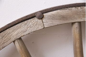 アンティーク雑貨　明治大正期　大八車　木製車輪(ディスプレイ、ガーデニング雑貨)(R-046956)