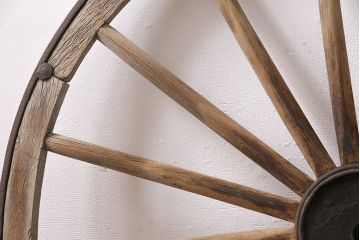 アンティーク雑貨　明治大正期　大八車　木製車輪(ディスプレイ、ガーデニング雑貨)(R-046956)