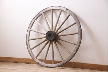 アンティーク雑貨　明治大正期　大八車　木製車輪(ディスプレイ、ガーデニング雑貨)(R-046956)