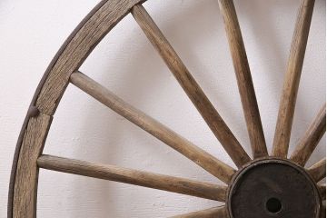 アンティーク雑貨　明治大正期　大八車　木製車輪(ディスプレイ、ガーデニング雑貨)(R-046957)
