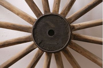 アンティーク雑貨　明治大正期　大八車　木製車輪(ディスプレイ、ガーデニング雑貨)(R-046957)