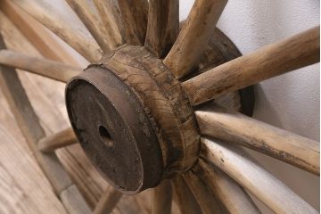 アンティーク雑貨　明治大正期　大八車　木製車輪(ディスプレイ、ガーデニング雑貨)(R-046957)