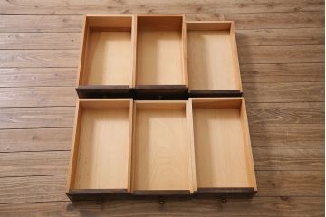 中古　松本民芸家具　シックな色合いが上品なM型両袖机(デスク)(定価約63万円)(R-046958)