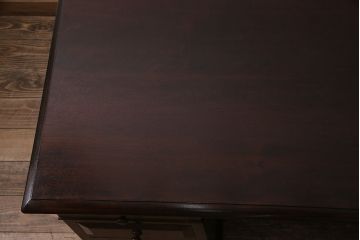 中古　松本民芸家具　シックな色合いが上品なM型両袖机(デスク)(定価約63万円)(R-046958)