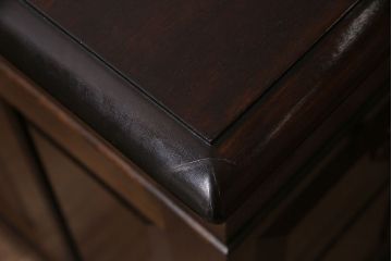 中古　松本民芸家具　シックな色合いが上品なM型両袖机(デスク)(定価約63万円)(R-046958)