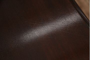 中古　松本民芸家具　シックな色合いが上品なM型両袖机(デスク)(定価約63万円)(R-046958)