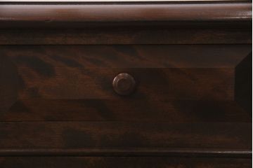 中古　松本民芸家具　シックな色合いが上品なM型両袖机(デスク)(定価約63万円)(R-046958)