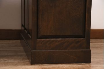 中古　松本民芸家具　シックな色合いが上品なM型両袖机(デスク)(定価約63万円)(R-046958)