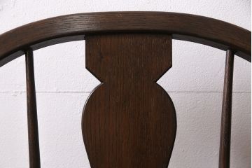 中古　松本民芸家具　特注品　栗材　優美なシルエットが魅力のWB型アームチェア(椅子)(R-046959)
