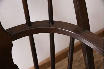 中古　松本民芸家具　特注品　栗材　優美なシルエットが魅力のWB型アームチェア(椅子)(R-046959)