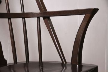 中古　松本民芸家具　特注品　栗材　優美なシルエットが魅力のWB型アームチェア(椅子)(R-046959)
