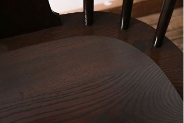 中古　松本民芸家具　特注品　栗材　優美なシルエットが魅力のWB型アームチェア(椅子)(R-046959)