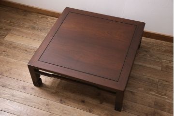 アンティーク家具　昭和初期　紫檀無垢材　深い色合いが美しい時代物の座卓(ローテーブル)(R-046963)