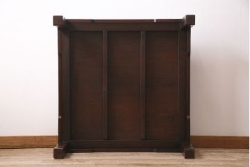 アンティーク家具　昭和初期　紫檀無垢材　深い色合いが美しい時代物の座卓(ローテーブル)(R-046963)