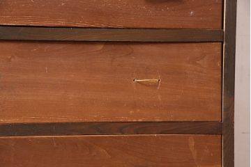 レトロ家具　戸棚付き　昭和レトロな雰囲気たっぷりのタンス(引き出し)(R-046965)